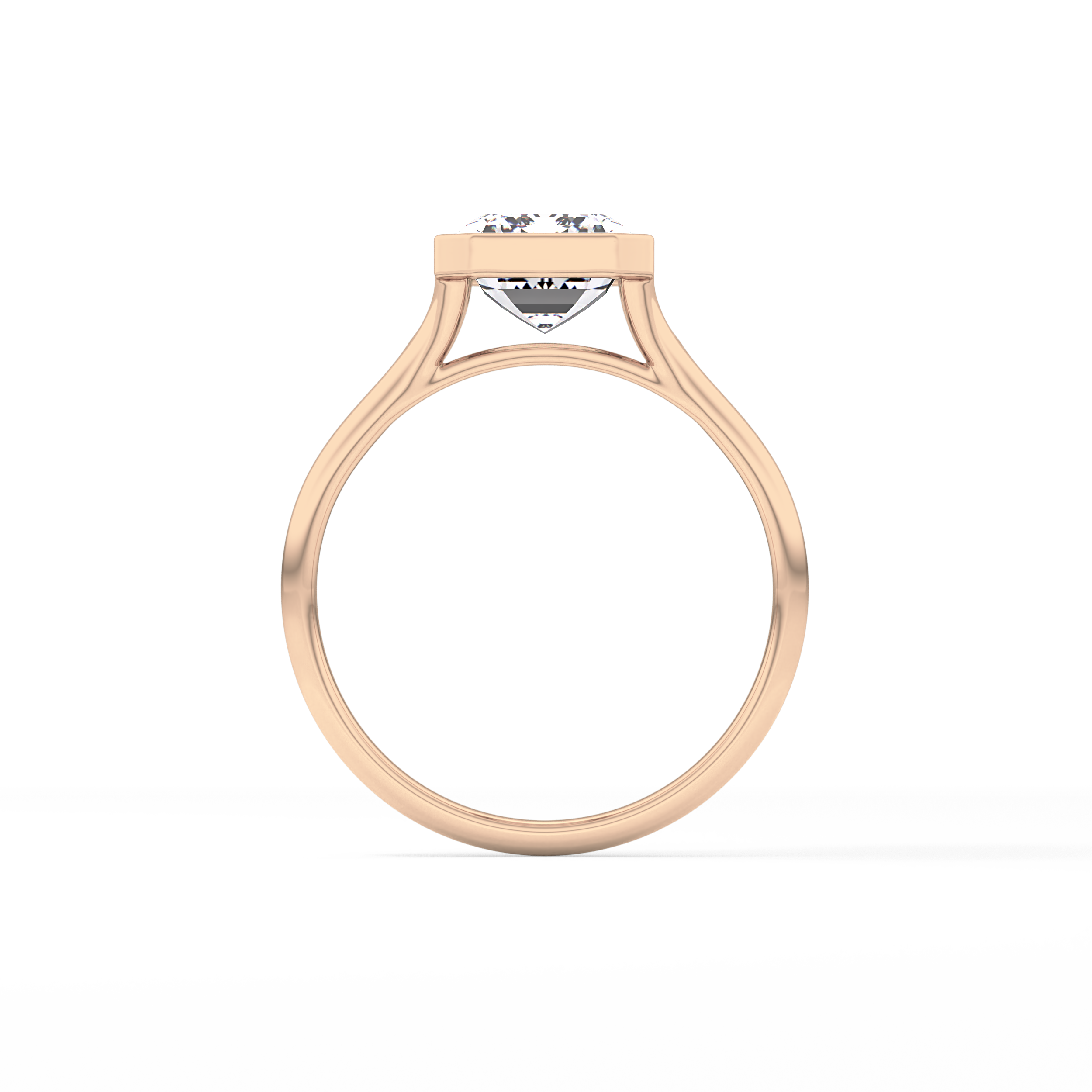 Emerald Bezel Lab Grown Diamond Engagement Ring