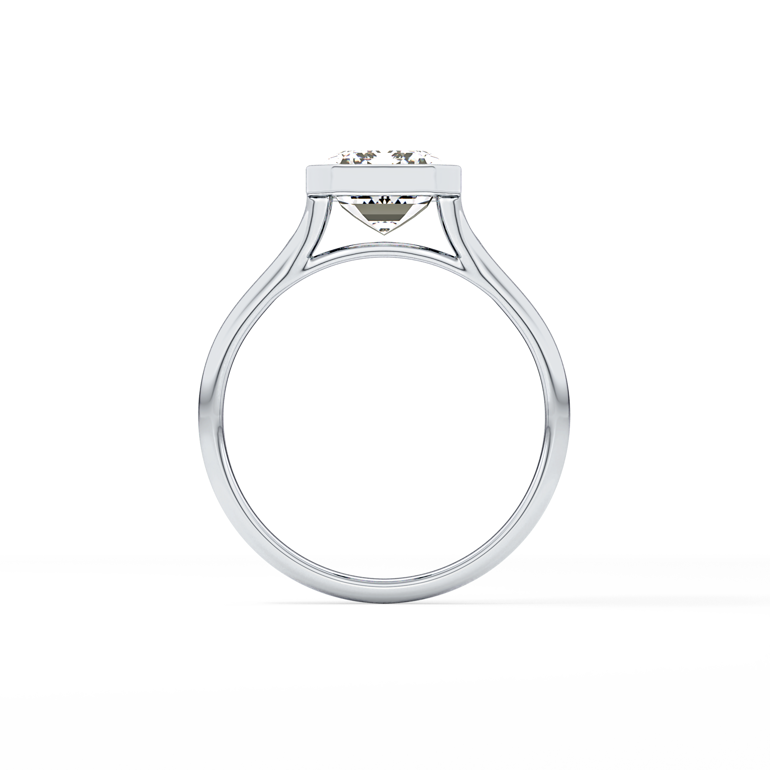 Emerald Bezel Lab Grown Diamond Engagement Ring