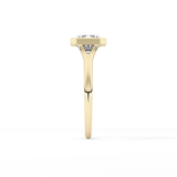 East West Emerald Bezel Lab Grown Diamond Engagement Ring