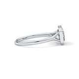 East West Emerald Bezel Lab Grown Diamond Engagement Ring
