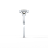 East West Emerald Bezel Lab Grown Diamond Engagement Ring