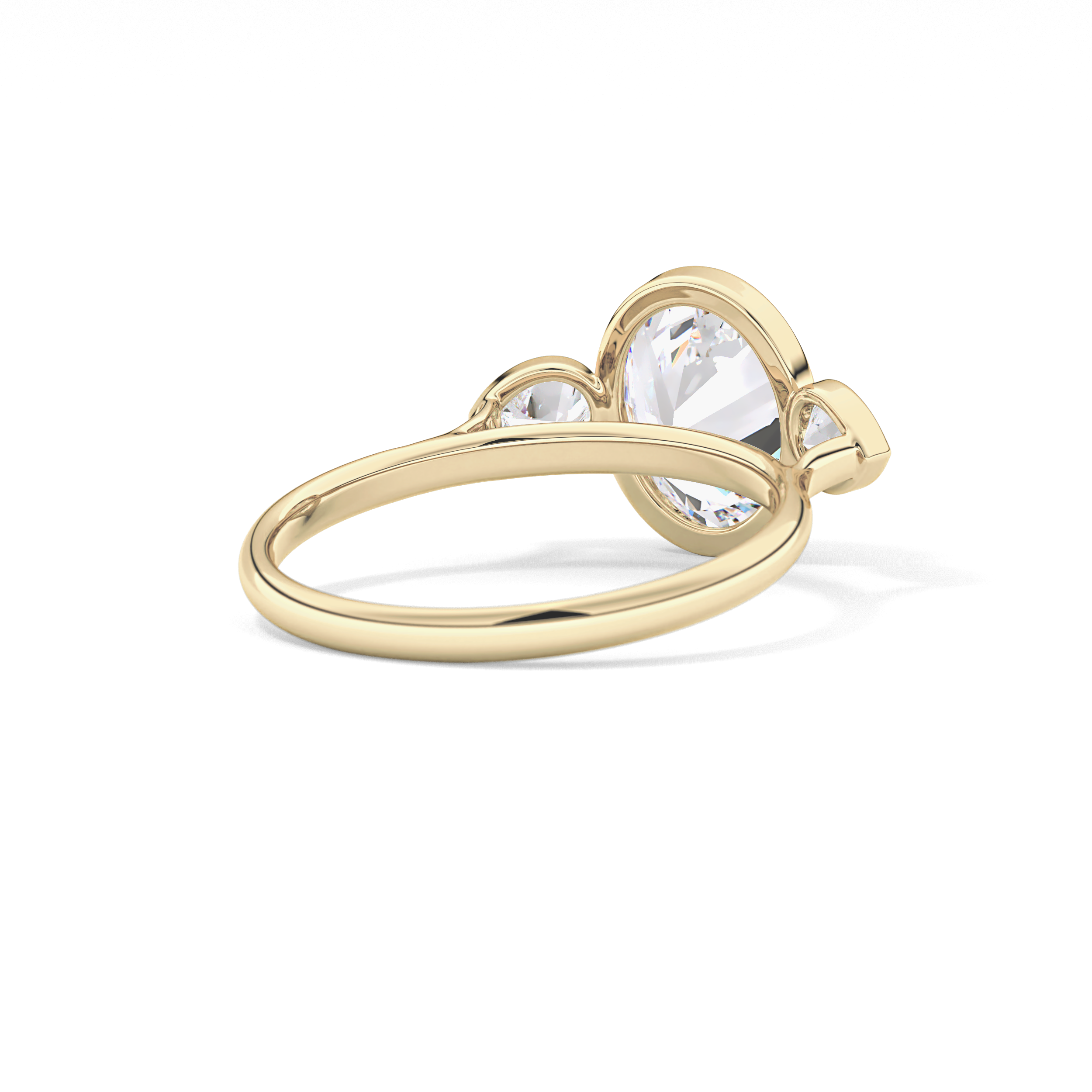 Oval Three Stones Lab Grown Diamond Engagement Ring