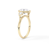 Oval Three Stones Lab Grown Diamond Engagement Ring