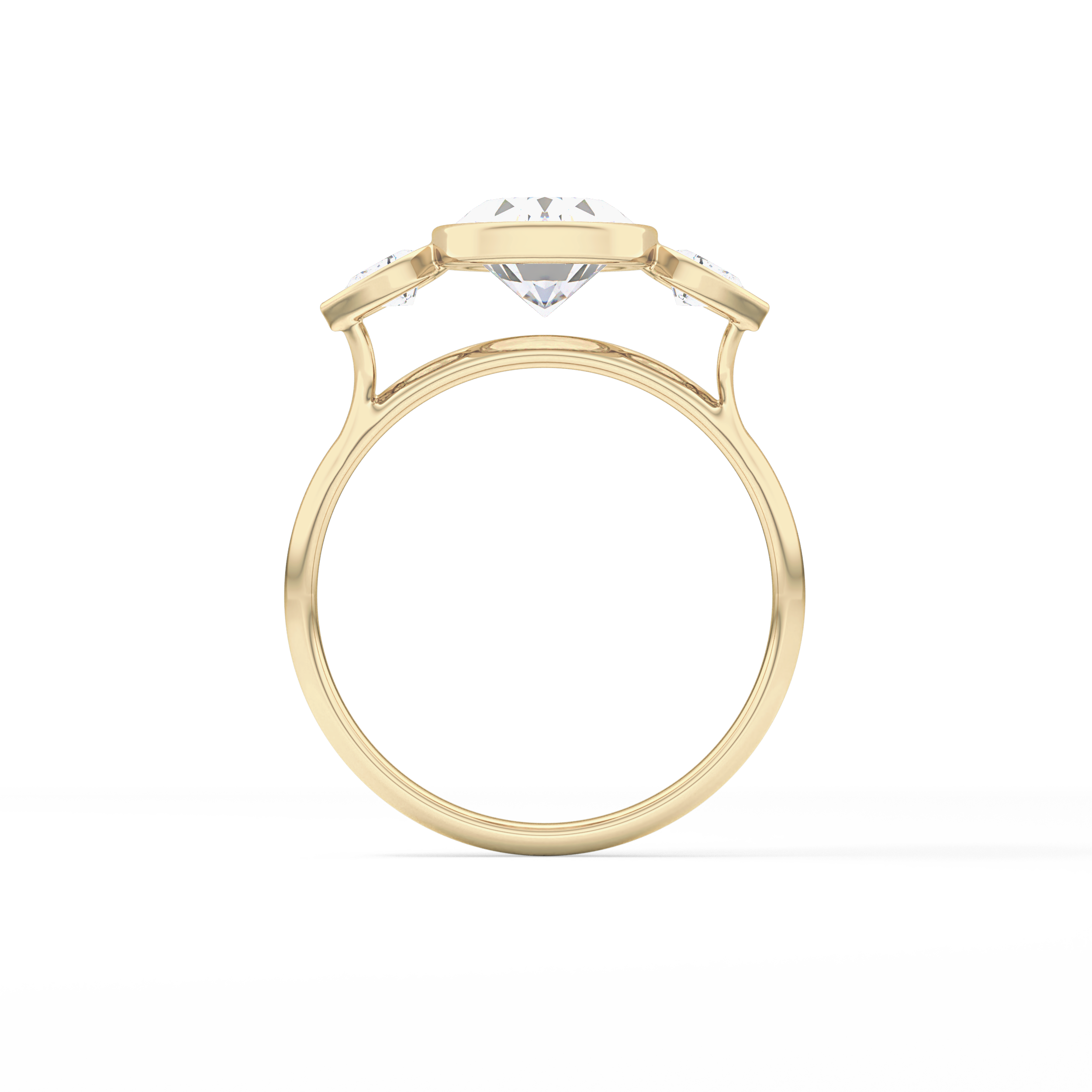 Oval Three Stones Lab Grown Diamond Engagement Ring