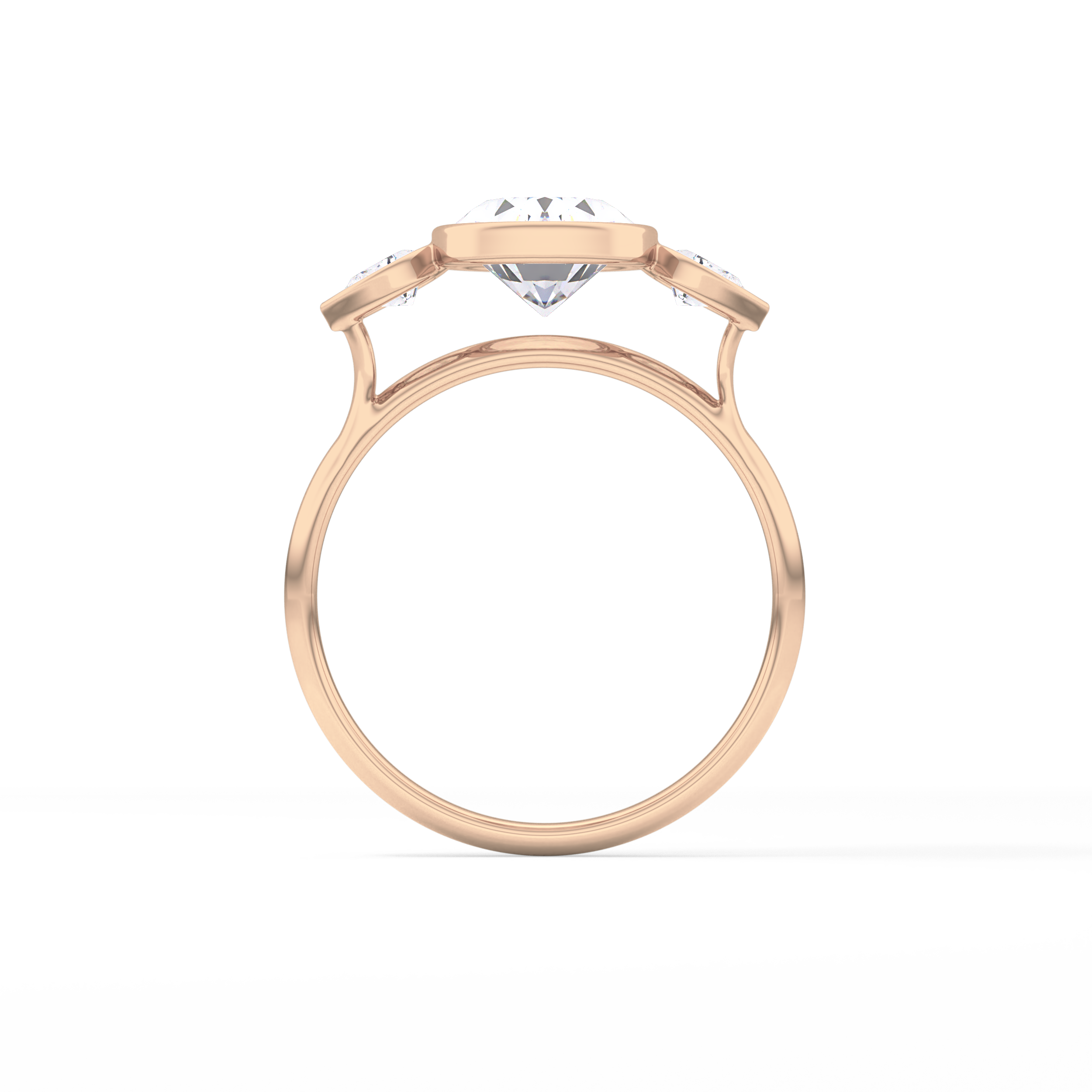 Oval Three Stones Lab Grown Diamond Engagement Ring