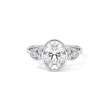 Oval Three Stones Lab Grown Diamond Engagement Ring