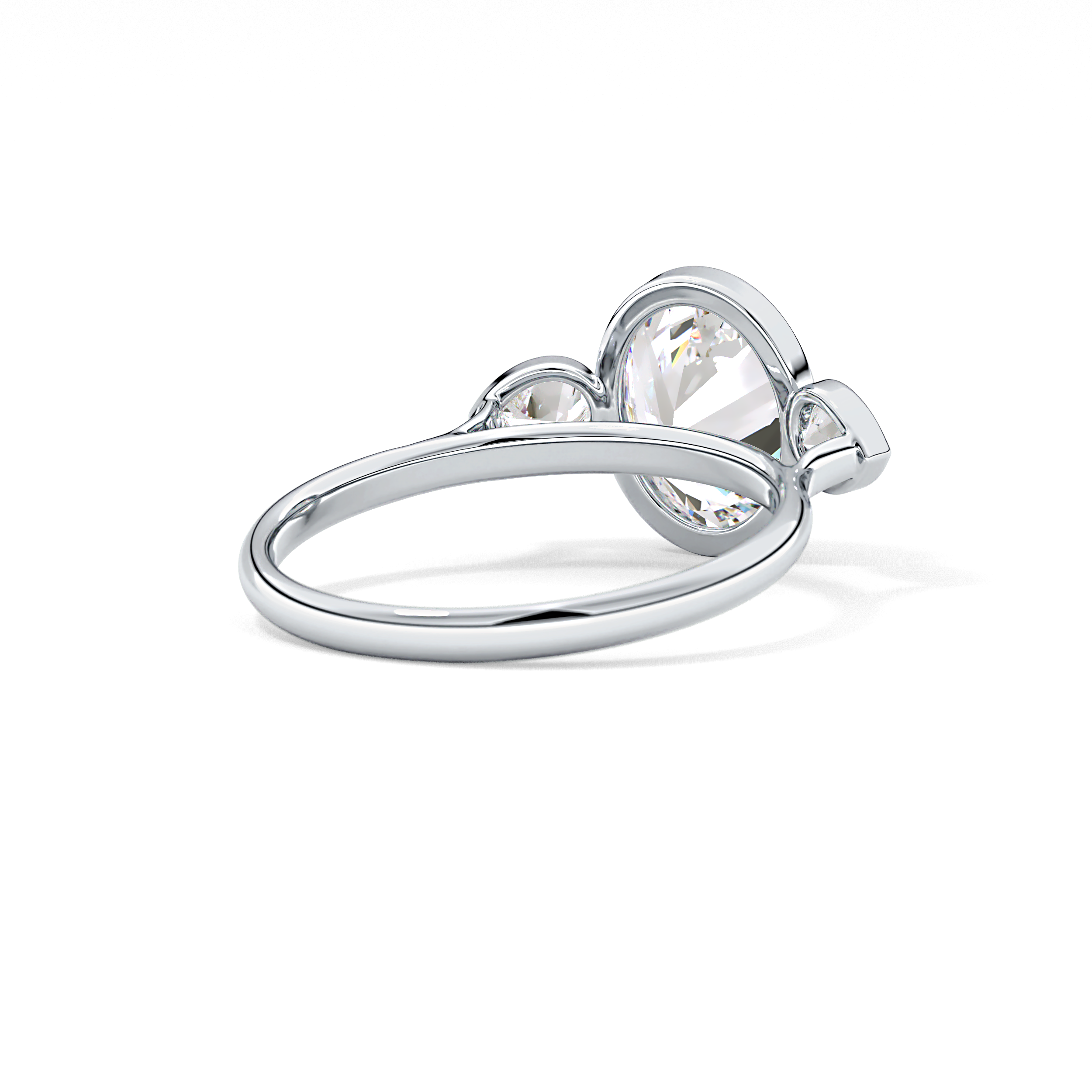 Oval Three Stones Lab Grown Diamond Engagement Ring