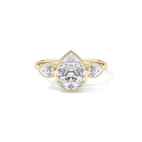 Pear Three Stones Lab Grown Diamond Engagement Ring