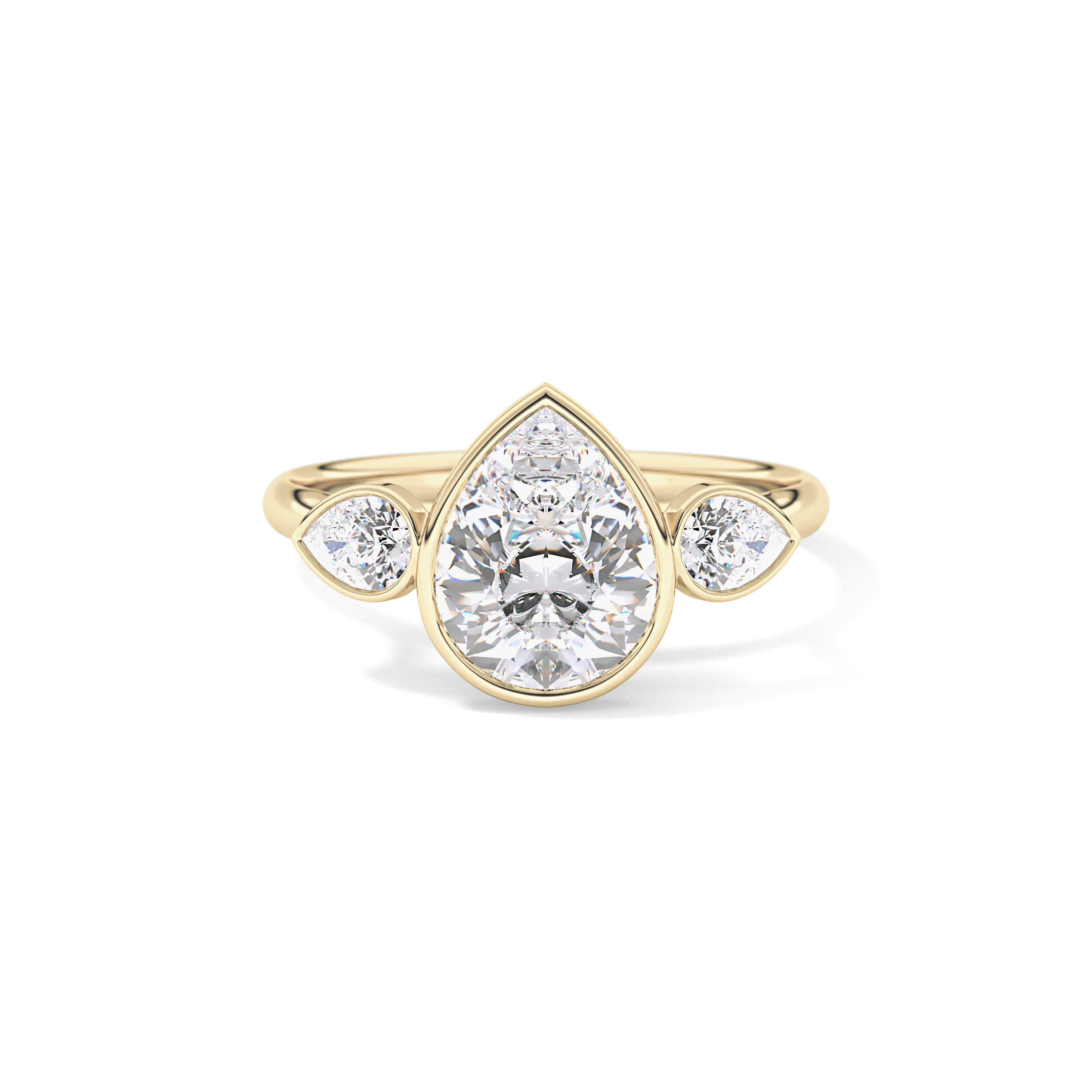 Pear Three Stones Lab Grown Diamond Engagement Ring