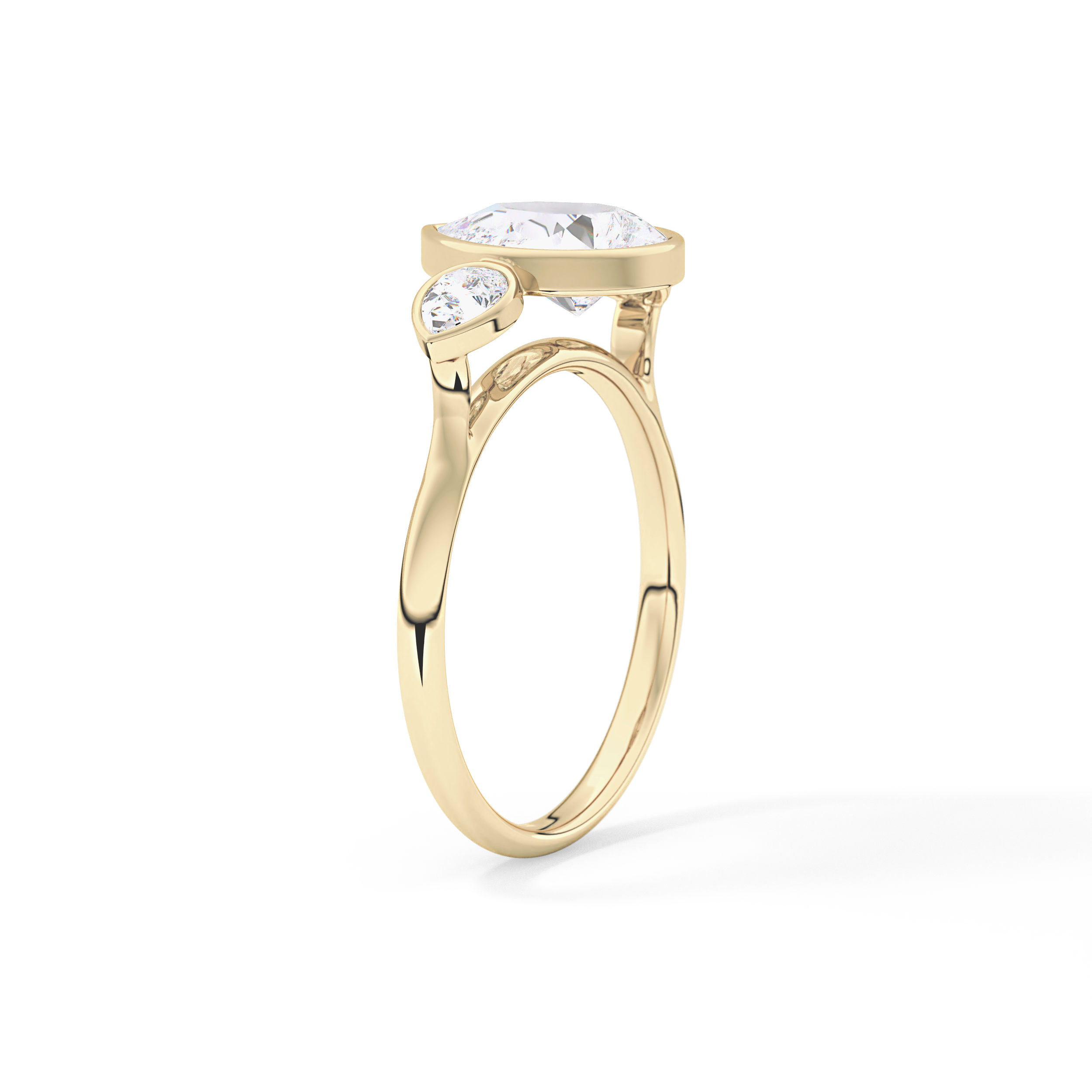 Pear Three Stones Lab Grown Diamond Engagement Ring