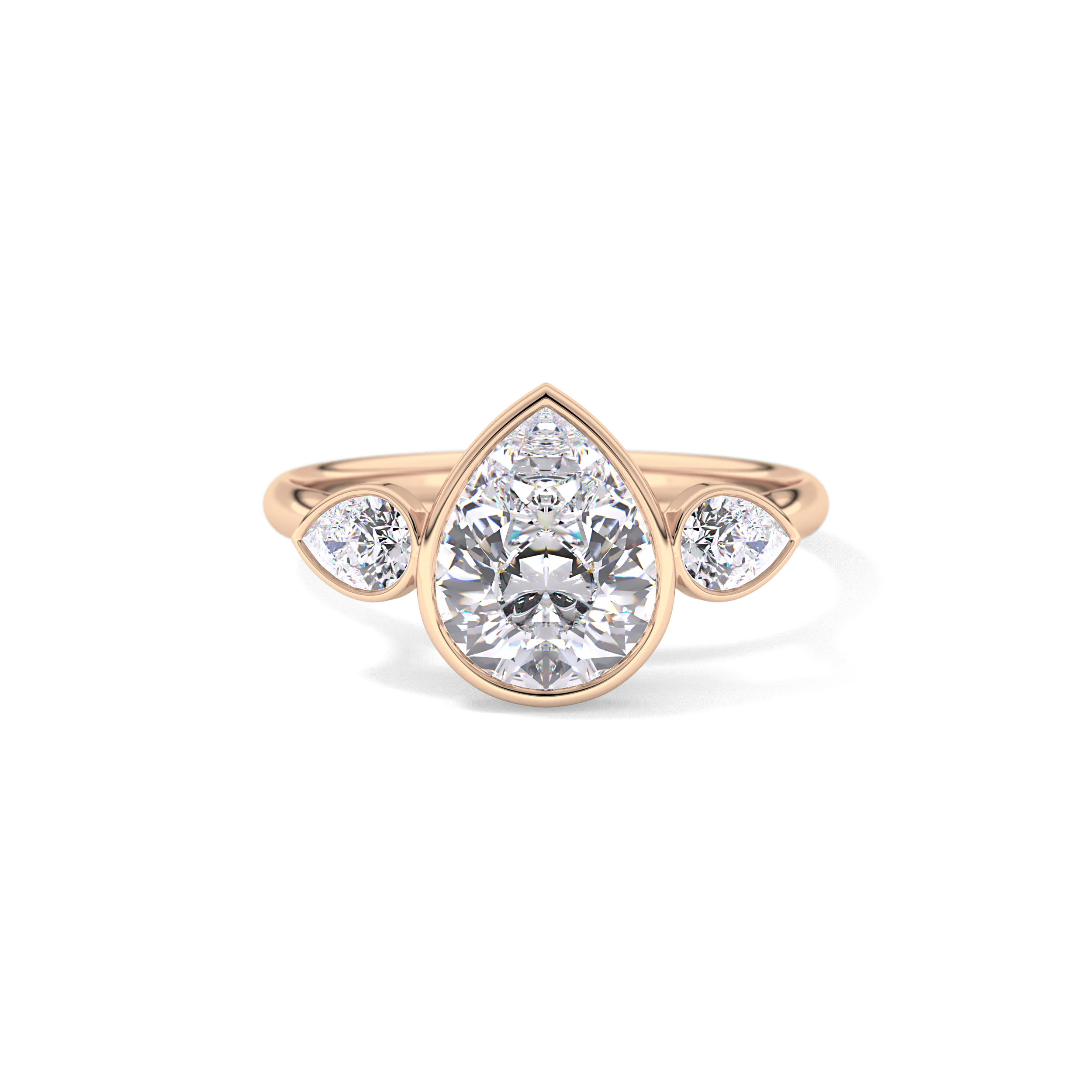 Pear Three Stones Lab Grown Diamond Engagement Ring