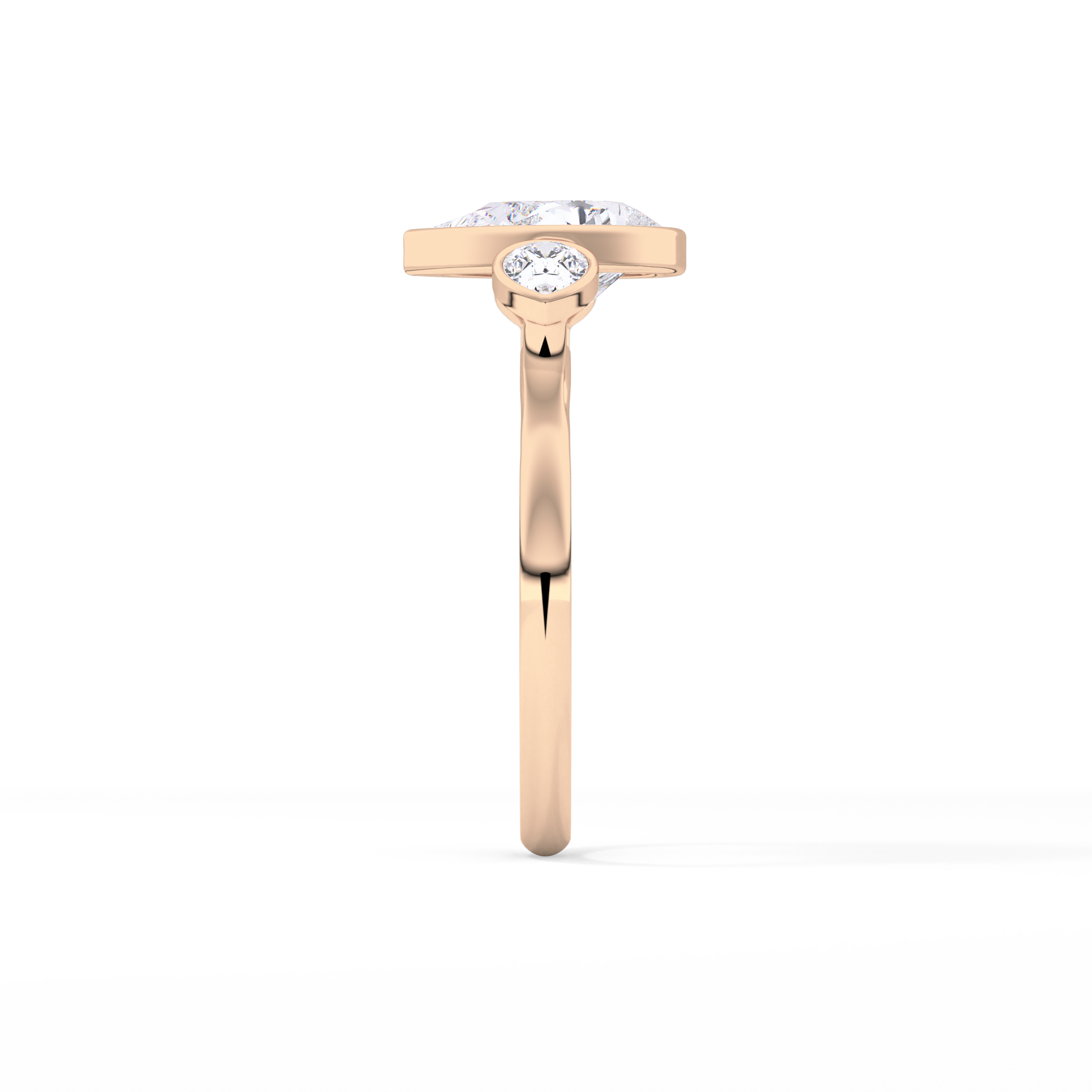 Pear Three Stones Lab Grown Diamond Engagement Ring