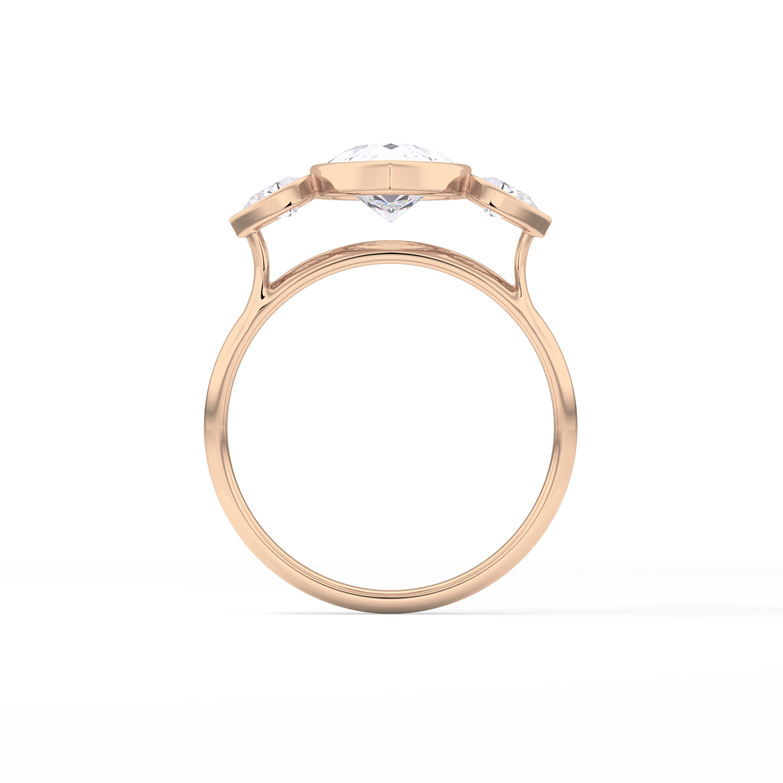 Pear Three Stones Lab Grown Diamond Engagement Ring