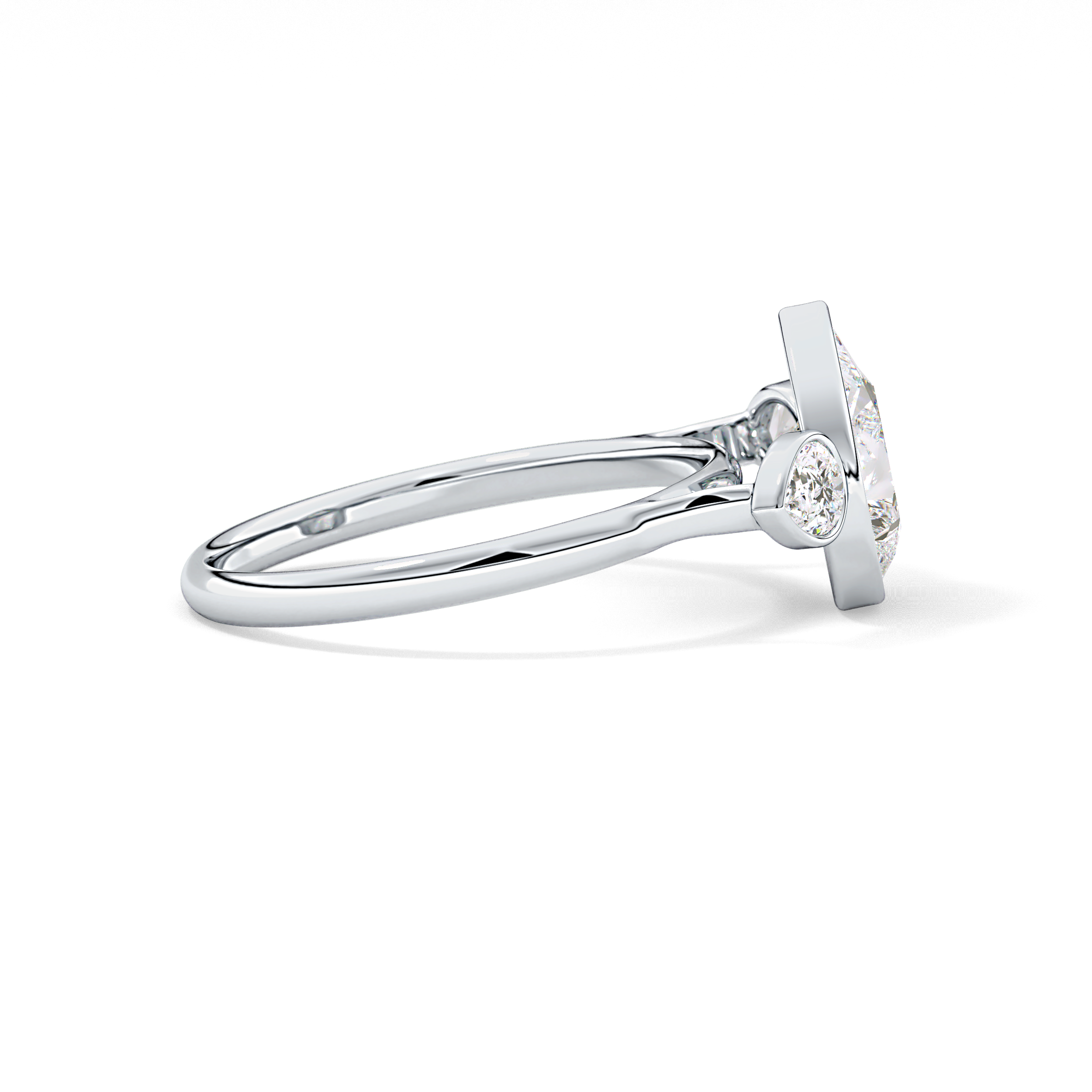 Pear Three Stones Lab Grown Diamond Engagement Ring