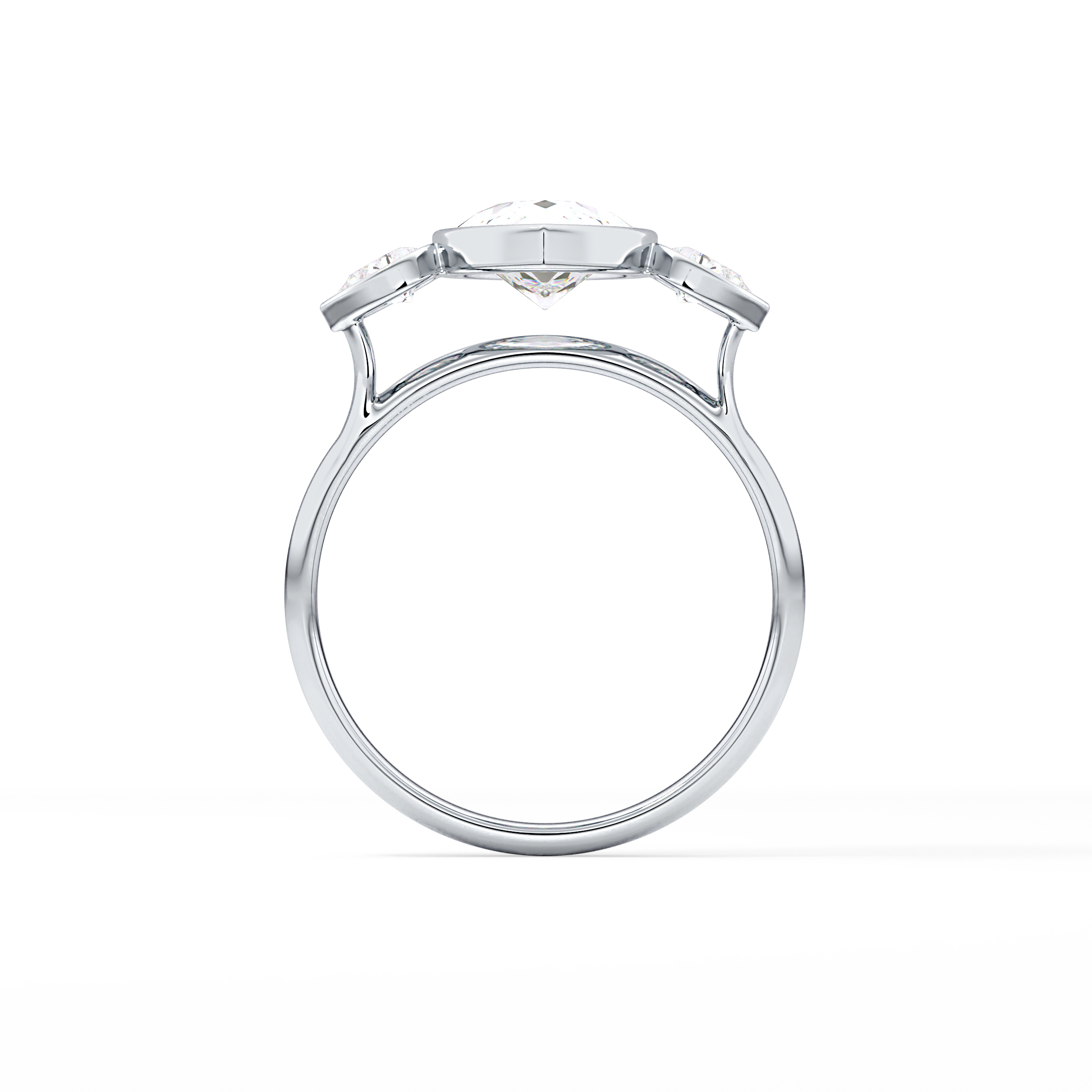 Pear Three Stones Lab Grown Diamond Engagement Ring