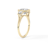 Asscher Three Stone Lab Grown Diamond Engagement Ring