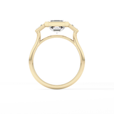 Asscher Three Stone Lab Grown Diamond Engagement Ring