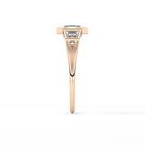 Asscher Three Stone Lab Grown Diamond Engagement Ring