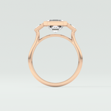 Asscher Three Stone Lab Grown Diamond Engagement Ring
