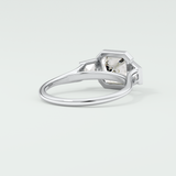 Asscher Three Stone Lab Grown Diamond Engagement Ring