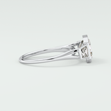 Asscher Three Stone Lab Grown Diamond Engagement Ring