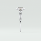 Asscher Three Stone Lab Grown Diamond Engagement Ring