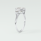 Asscher Three Stone Lab Grown Diamond Engagement Ring