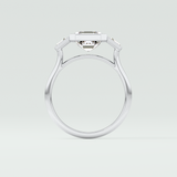 Asscher Three Stone Lab Grown Diamond Engagement Ring