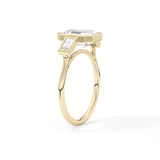 Emerald Three Stone Lab Grown Diamond Engagement Ring