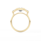 Emerald Three Stone Lab Grown Diamond Engagement Ring