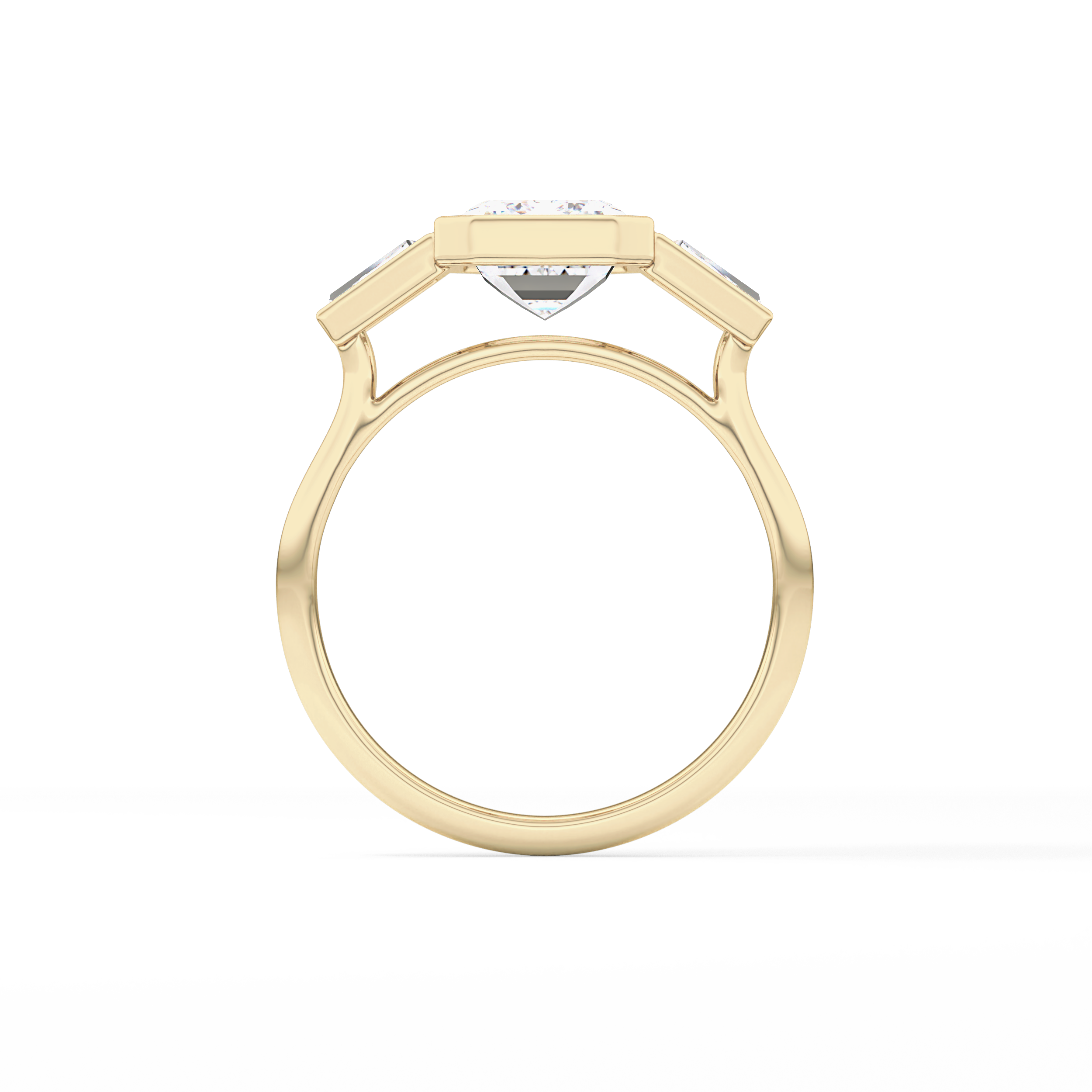 Emerald Three Stone Lab Grown Diamond Engagement Ring