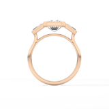 Emerald Three Stone Lab Grown Diamond Engagement Ring