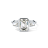 Emerald Three Stone Lab Grown Diamond Engagement Ring