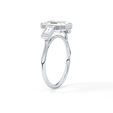 Emerald Three Stone Lab Grown Diamond Engagement Ring