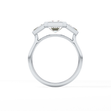 Emerald Three Stone Lab Grown Diamond Engagement Ring