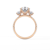 Round Three Stone Lab Grown Diamond Engagement Ring