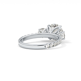 Round Three Stone Lab Grown Diamond Engagement Ring