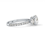 Round Three Stone Lab Grown Diamond Engagement Ring