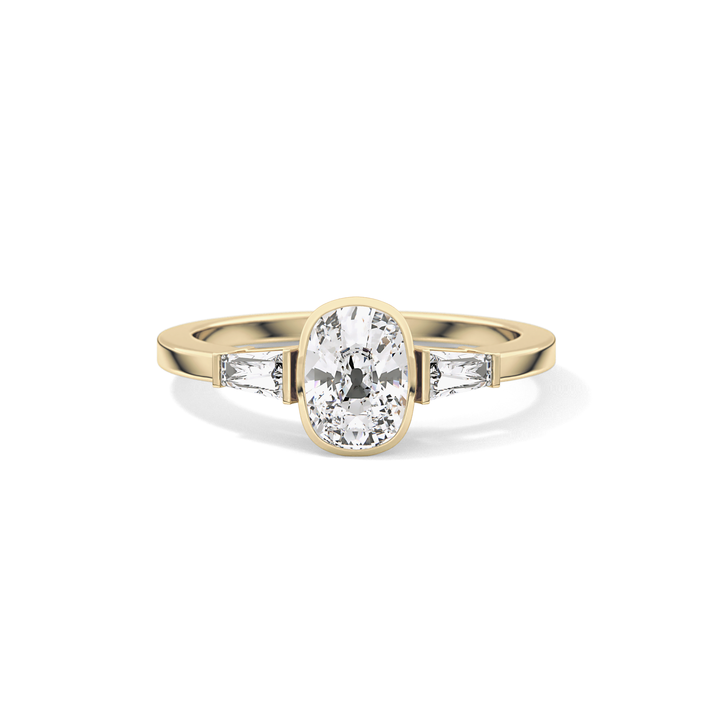 Cushion Three Stone Lab Grown Diamond Engagement Ring