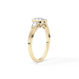 Cushion Three Stone Lab Grown Diamond Engagement Ring