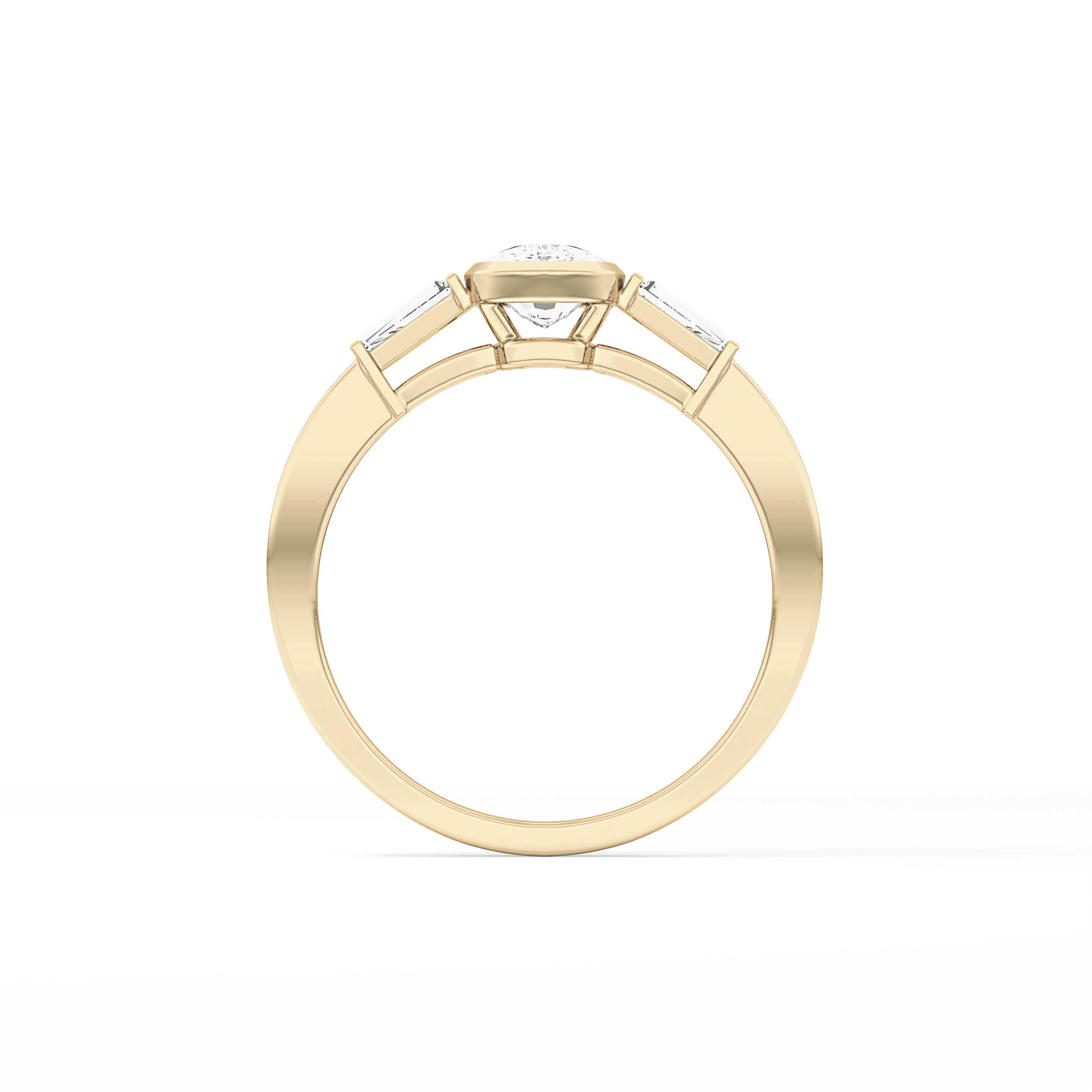 Cushion Three Stone Lab Grown Diamond Engagement Ring
