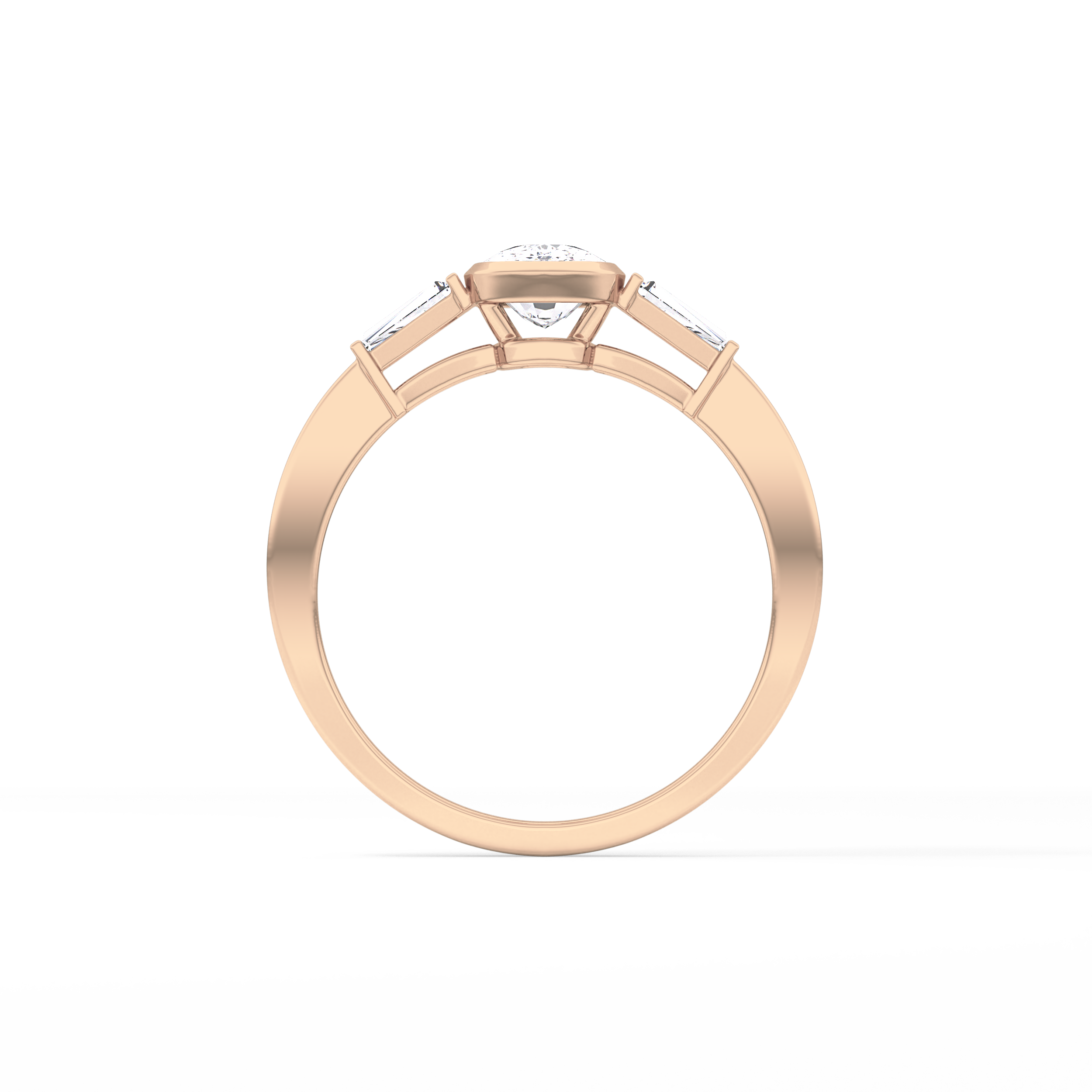 Cushion Three Stone Lab Grown Diamond Engagement Ring