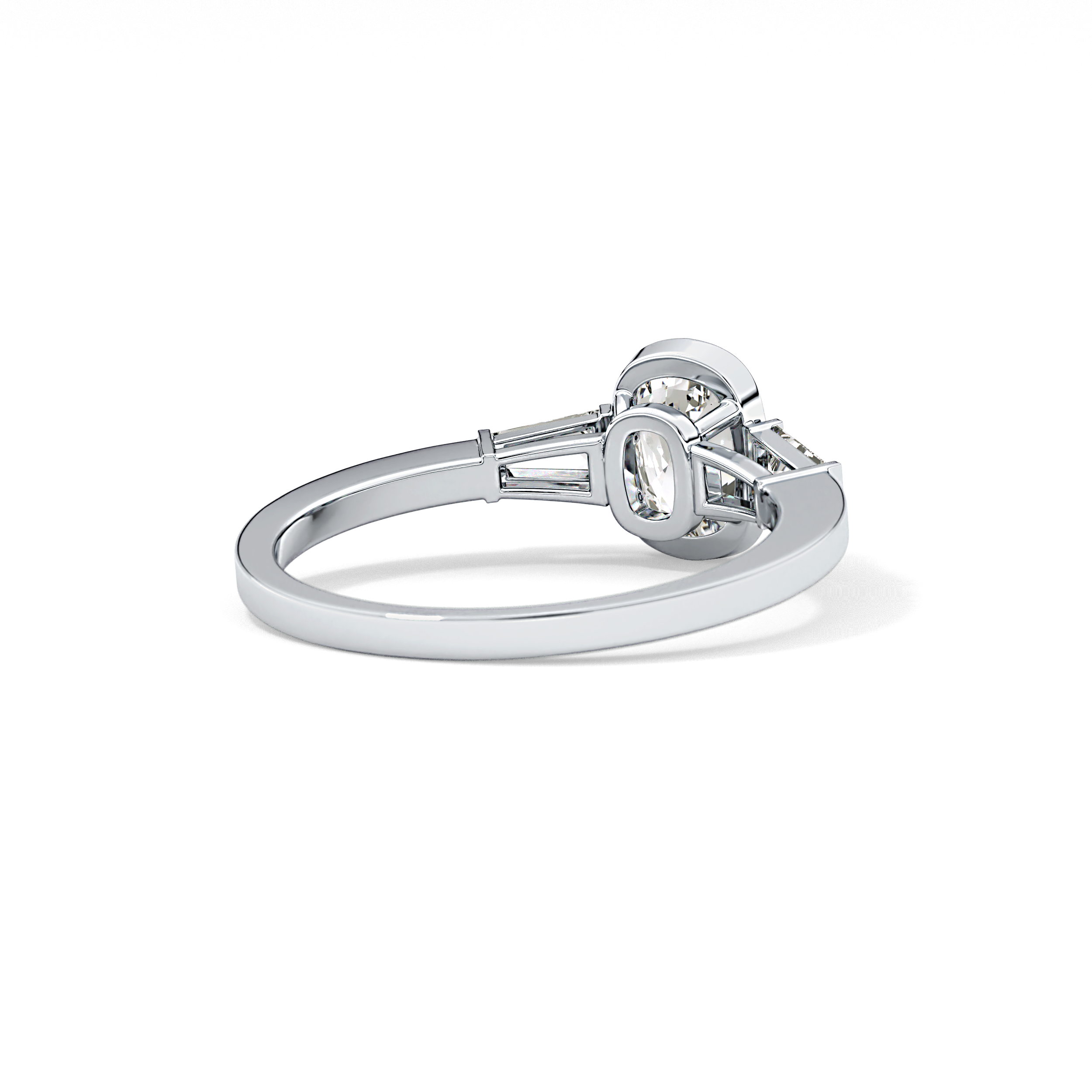 Cushion Three Stone Lab Grown Diamond Engagement Ring