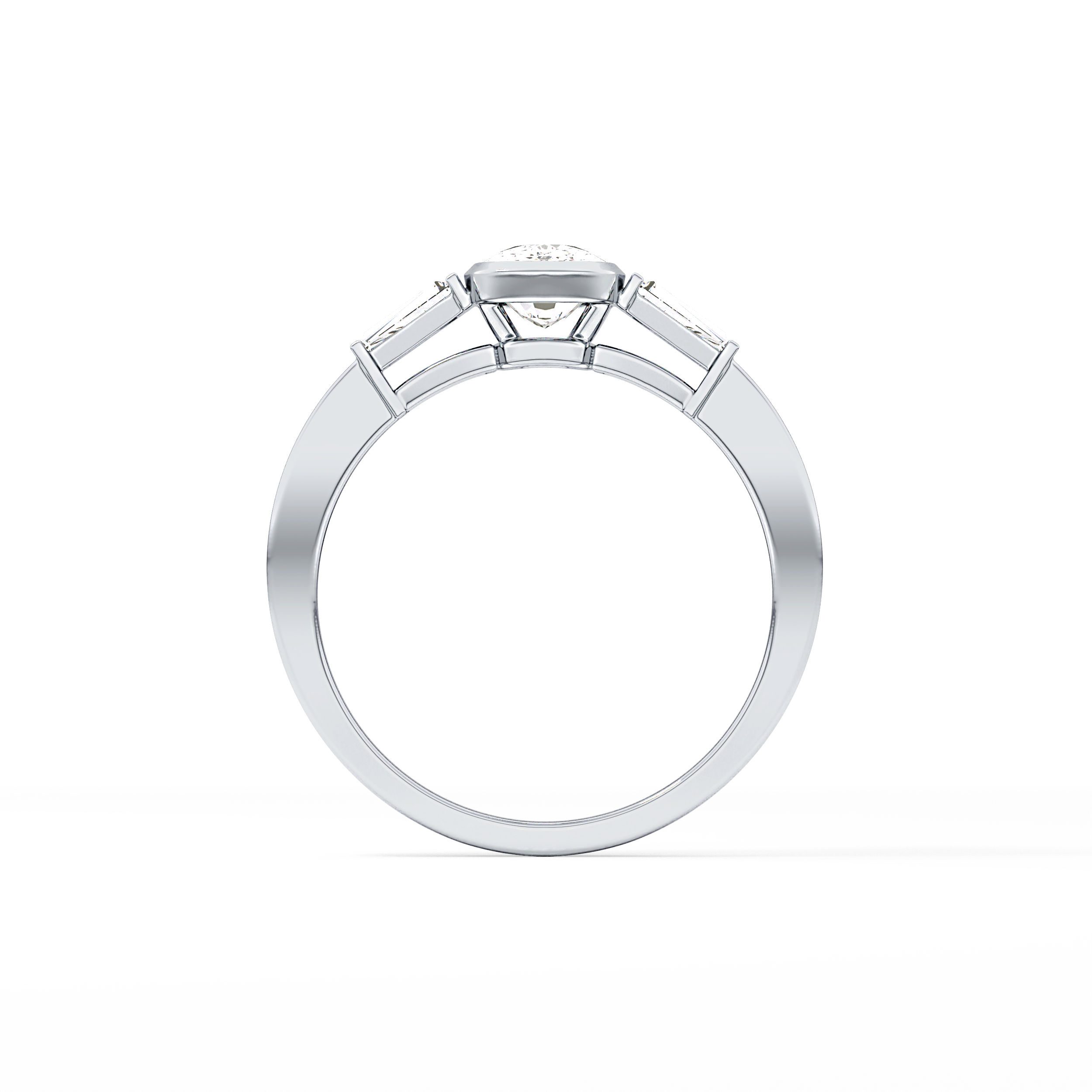 Cushion Three Stone Lab Grown Diamond Engagement Ring