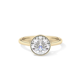 Round Solitaire Bezel Lab Grown Diamond Engagement Ring