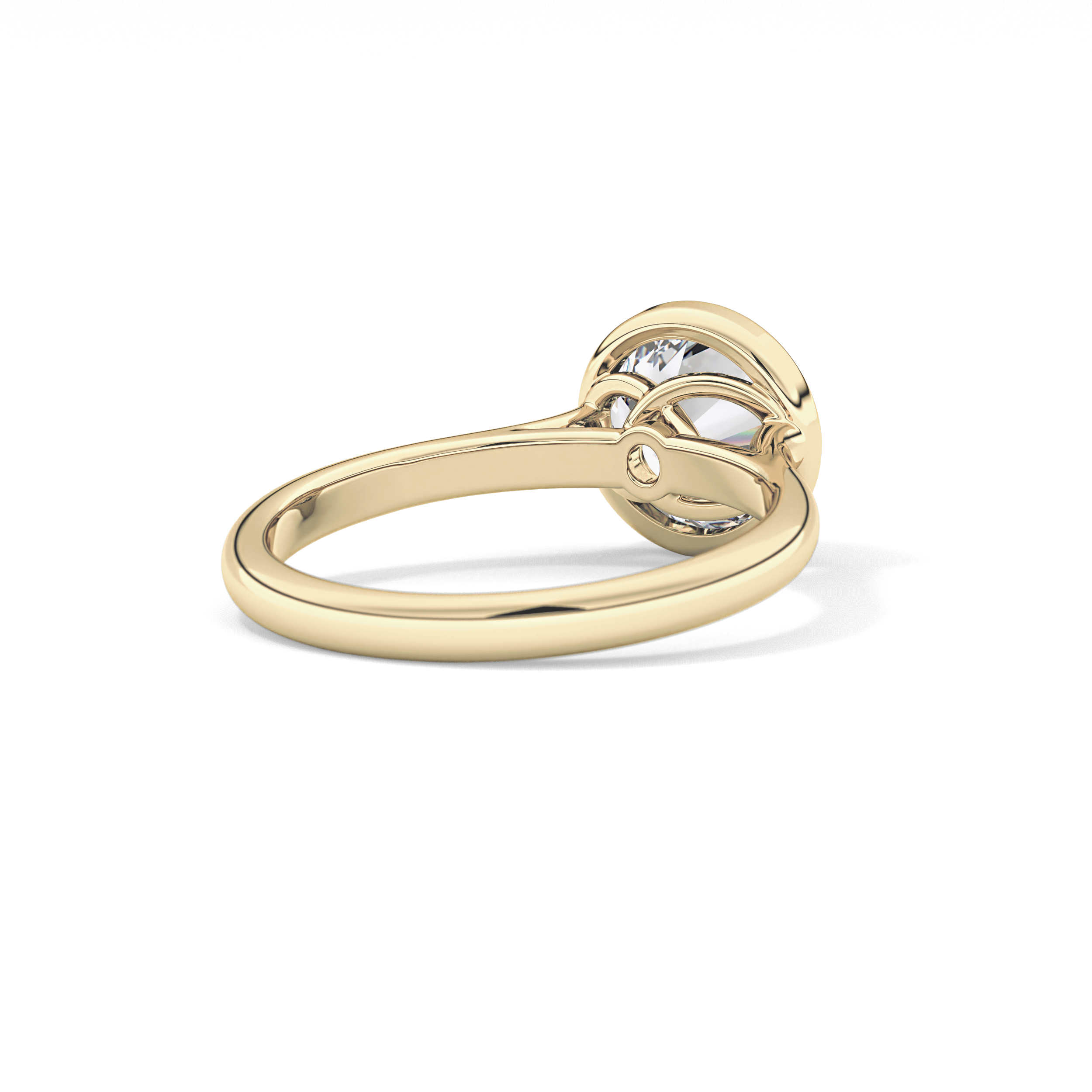 Round Solitaire Bezel Lab Grown Diamond Engagement Ring