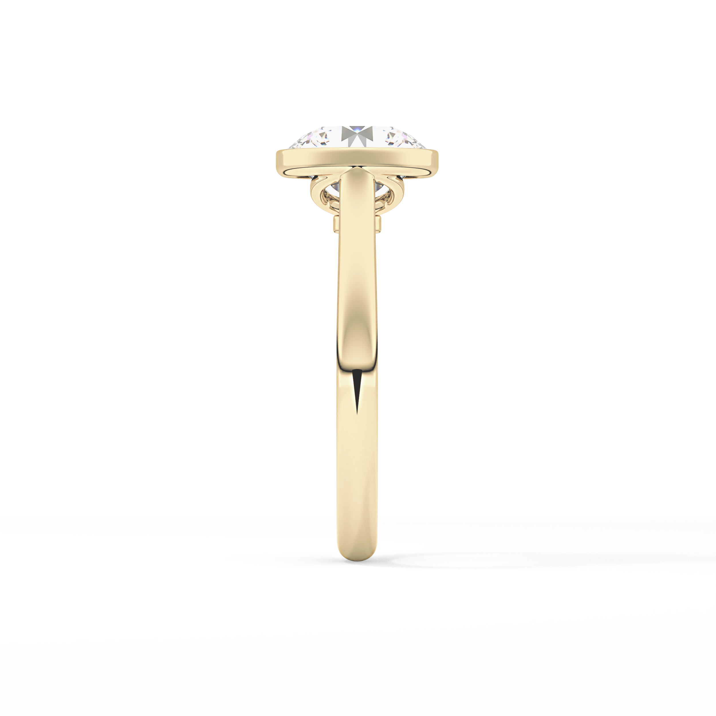 Round Solitaire Bezel Lab Grown Diamond Engagement Ring