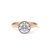 Round Solitaire Bezel Lab Grown Diamond Engagement Ring