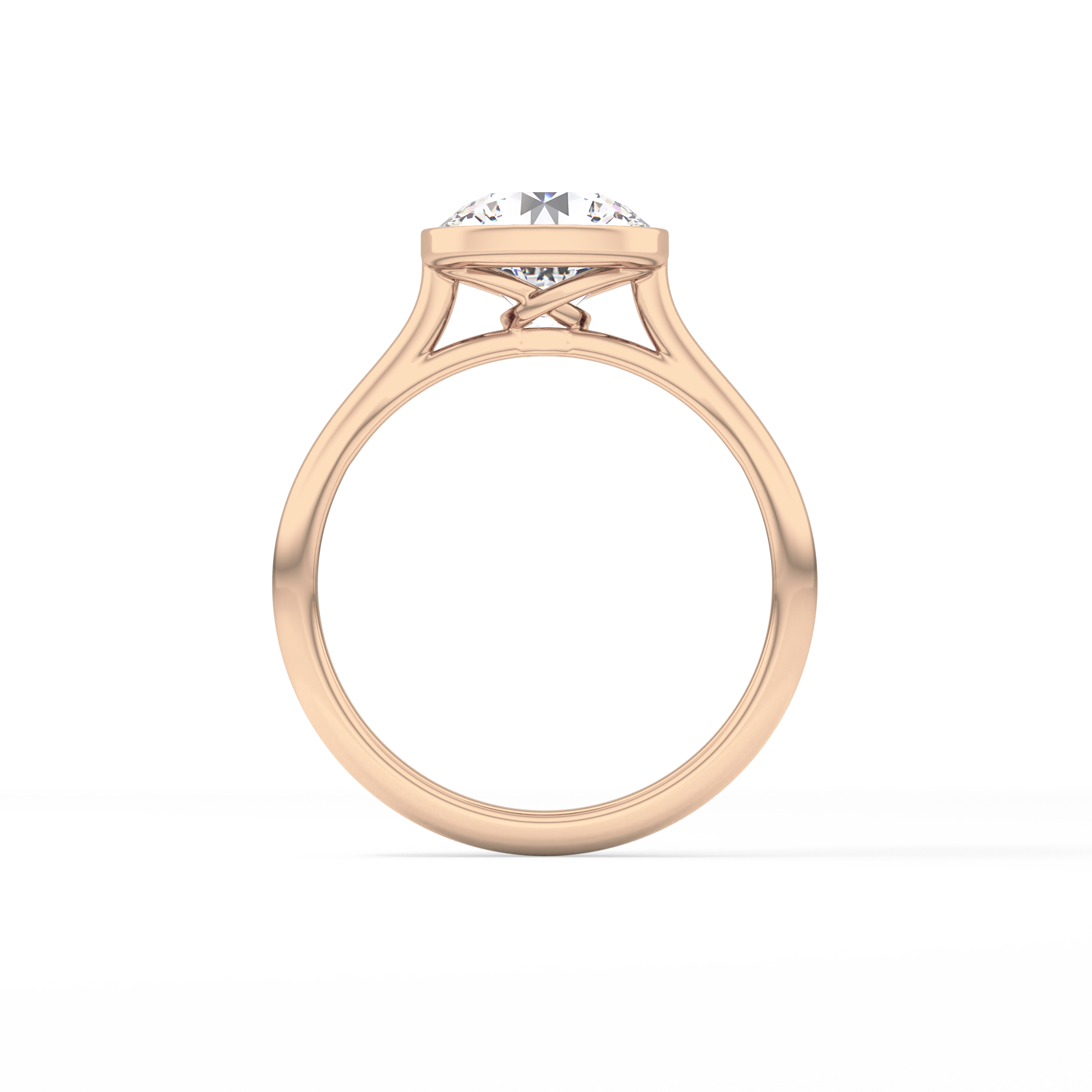 Round Solitaire Bezel Lab Grown Diamond Engagement Ring