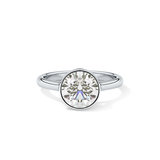 Round Solitaire Bezel Lab Grown Diamond Engagement Ring